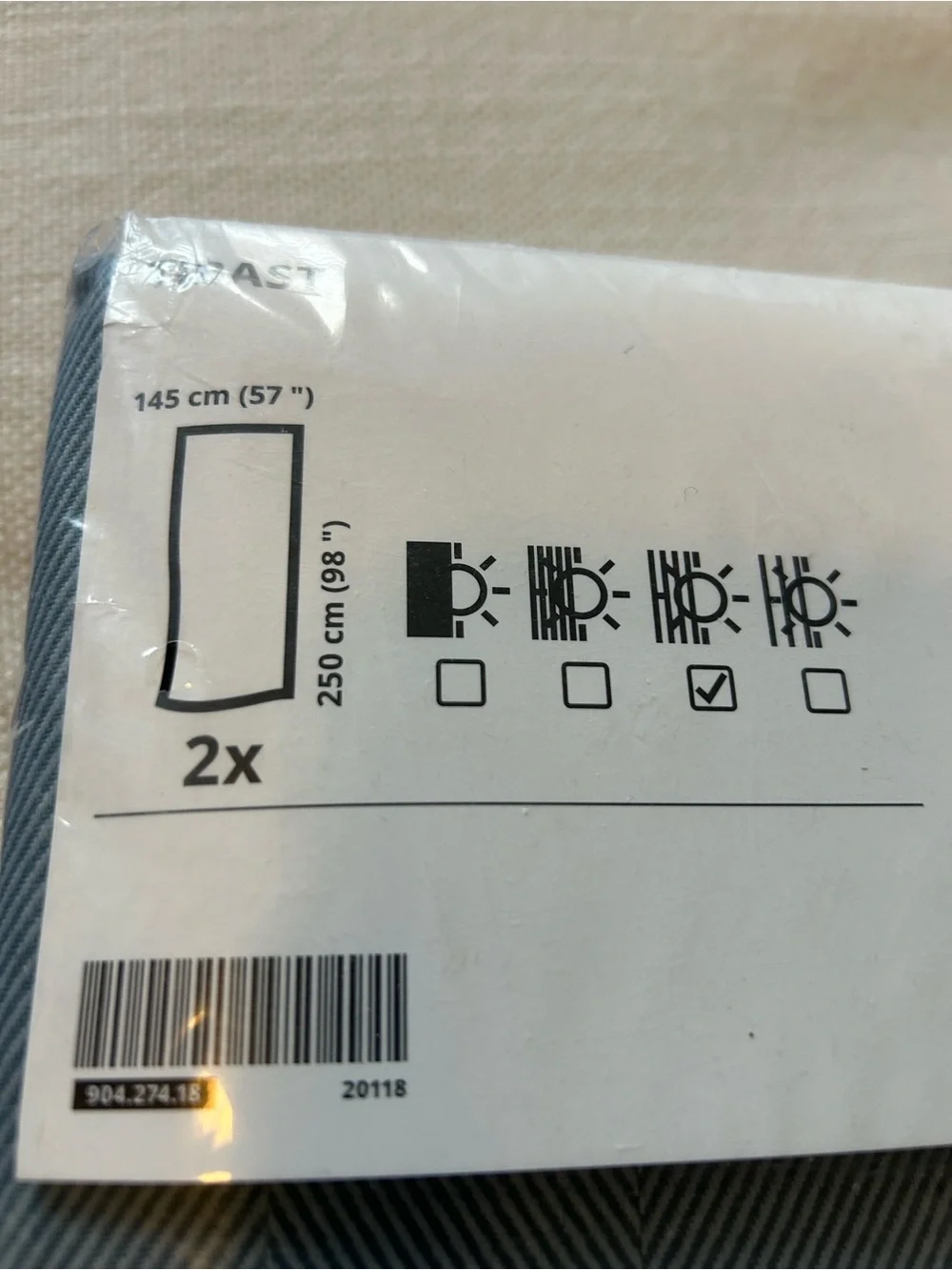 IKEA Tibet Blue Cotton Curtain Panels (2), NWT